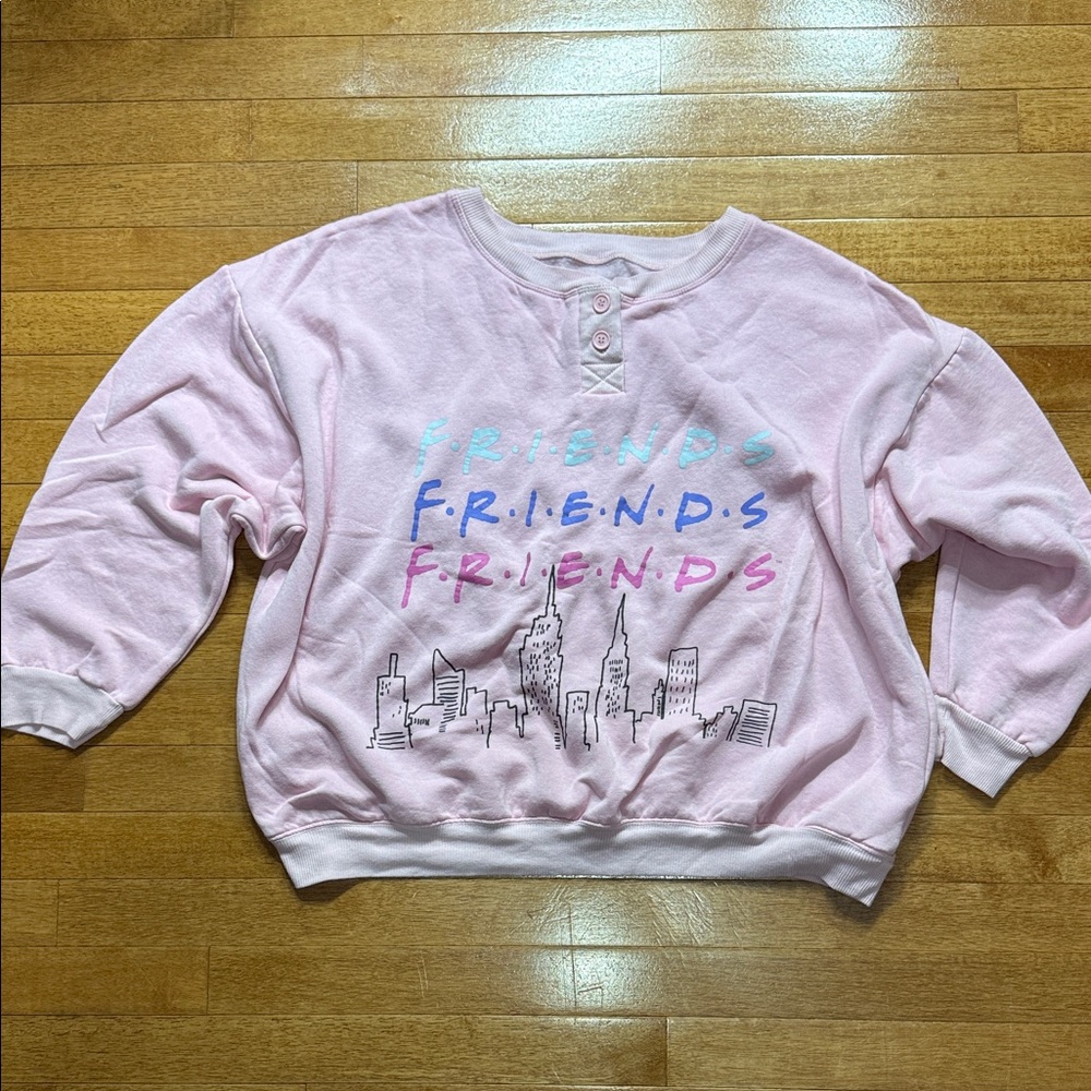 FRIENDS Pastel Pink Graphic Sweatshirt 2X EUC